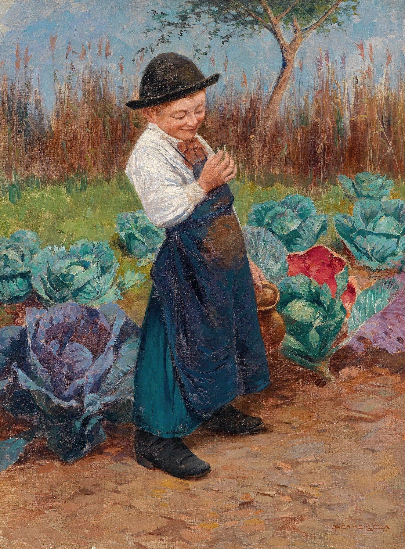 The Little Gardener, Géza Peske, c. 1900