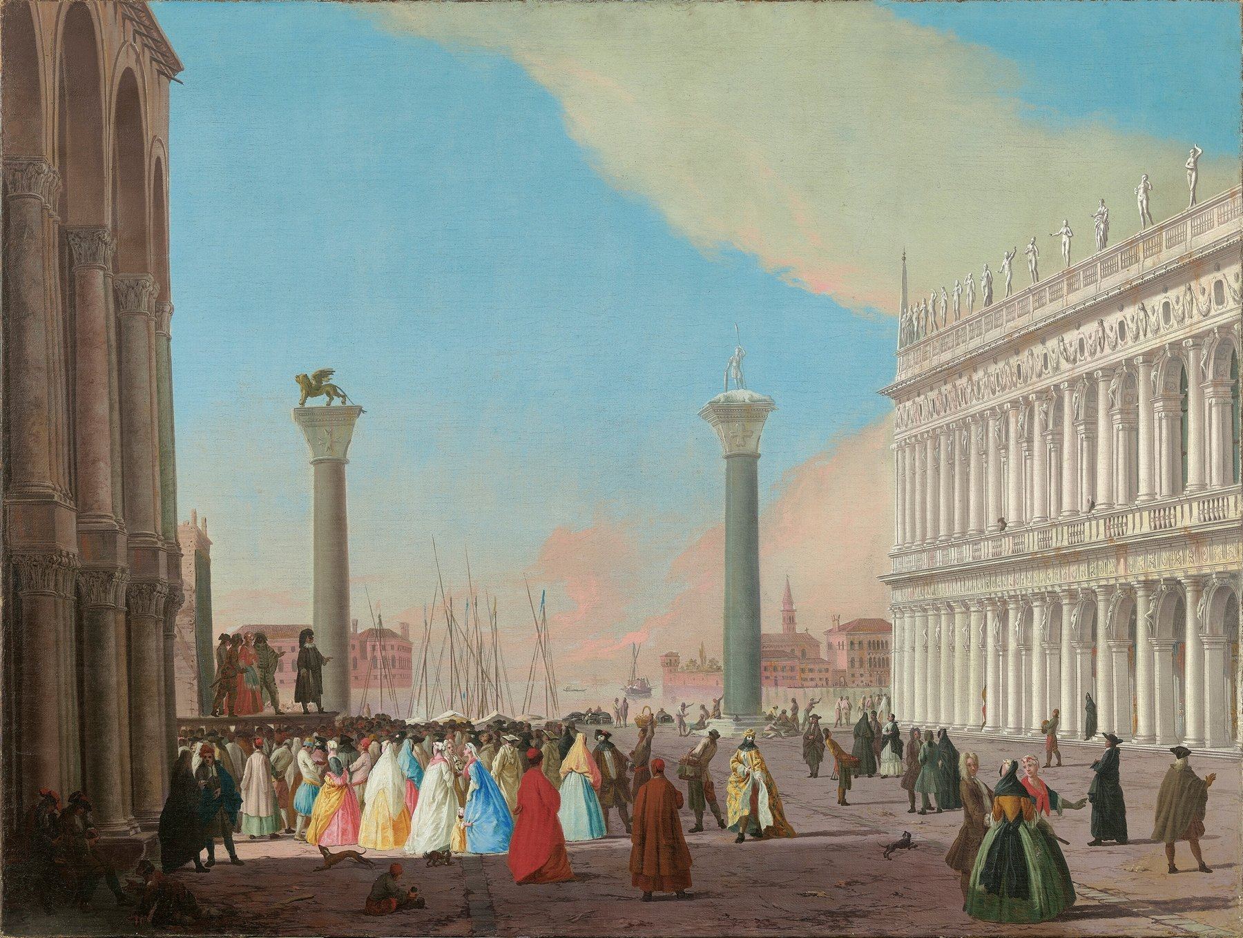 Venice, the Piazzetta Looking South, Johan Richter, c. 1715–20
